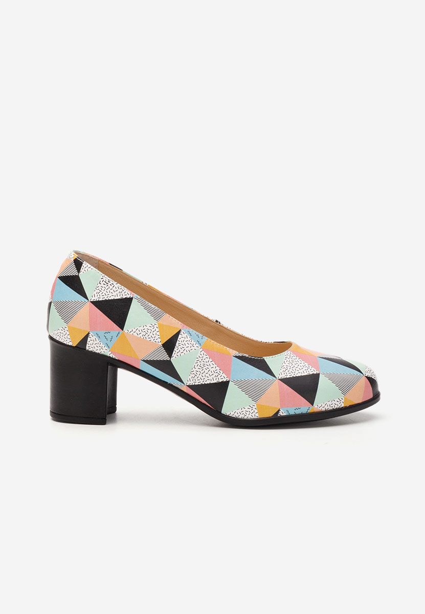 Chaussures en cuir à talon épais multicolores Dalida V7