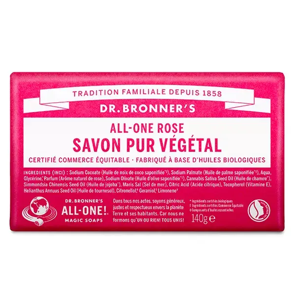 Sabonete Vegetal Puro Rosa Dr. Bronner's 140g