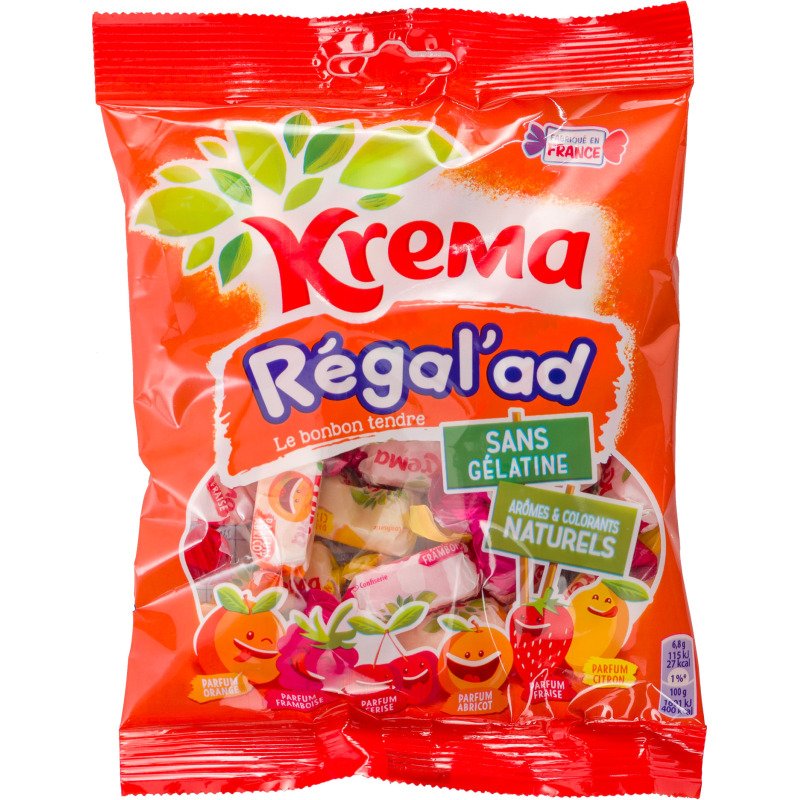 Bonbons Régal'ad Krema - Carton de 12 sachets de 150 g