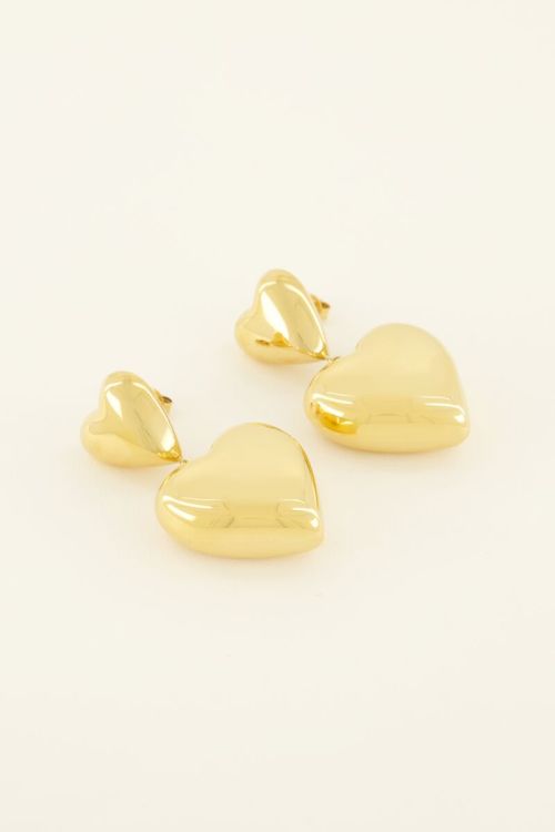 Statement oorbellen met twee hartjes
