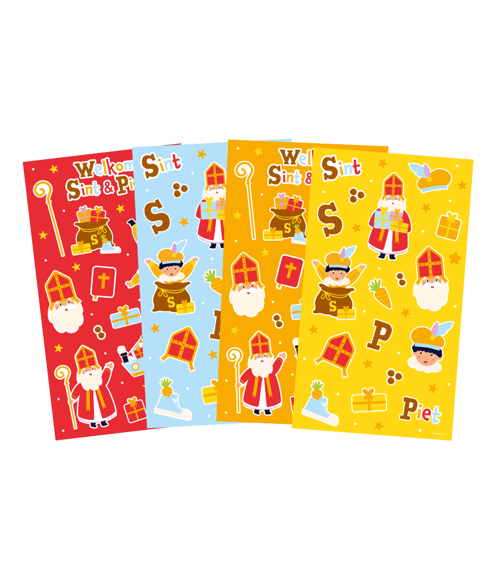 Sinterklaas Stickervellen 4st