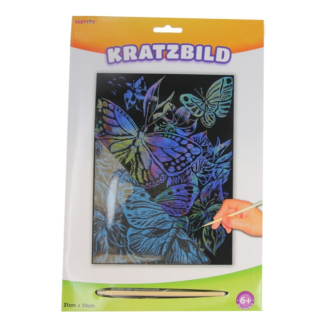 Besttoy - Kratzbild Regenbogen - Schmetterling
