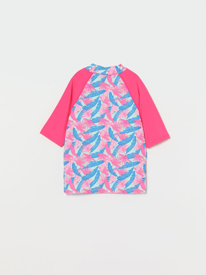 Camiseta de surf com proteção UPF 50 - Fúcsia fluorescente