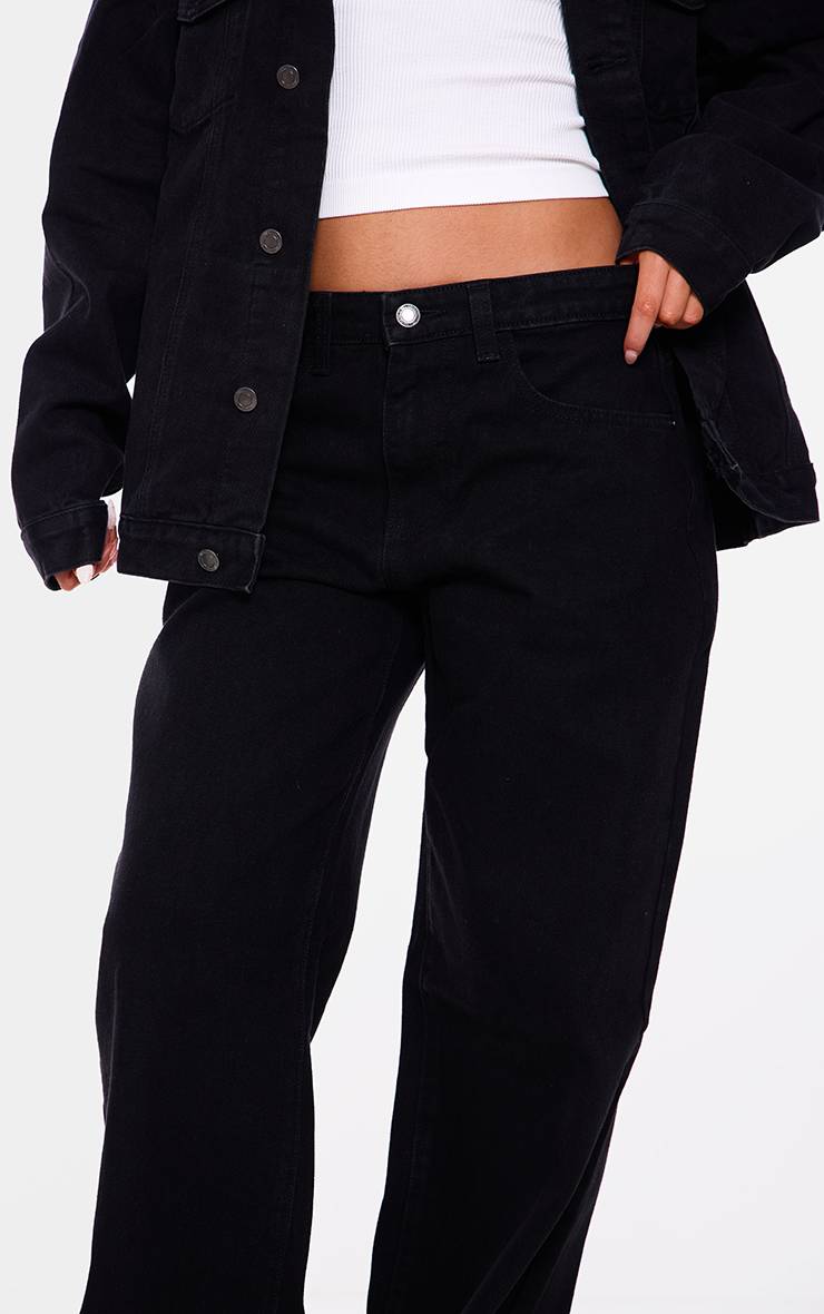 Noir Délavé Jean Boyfriend Taille Basse Délavé