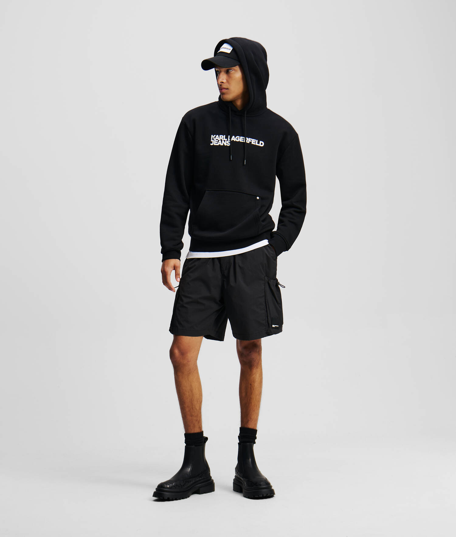 SWEAT À CAPUCHE AVEC LOGO KLJ - Noir