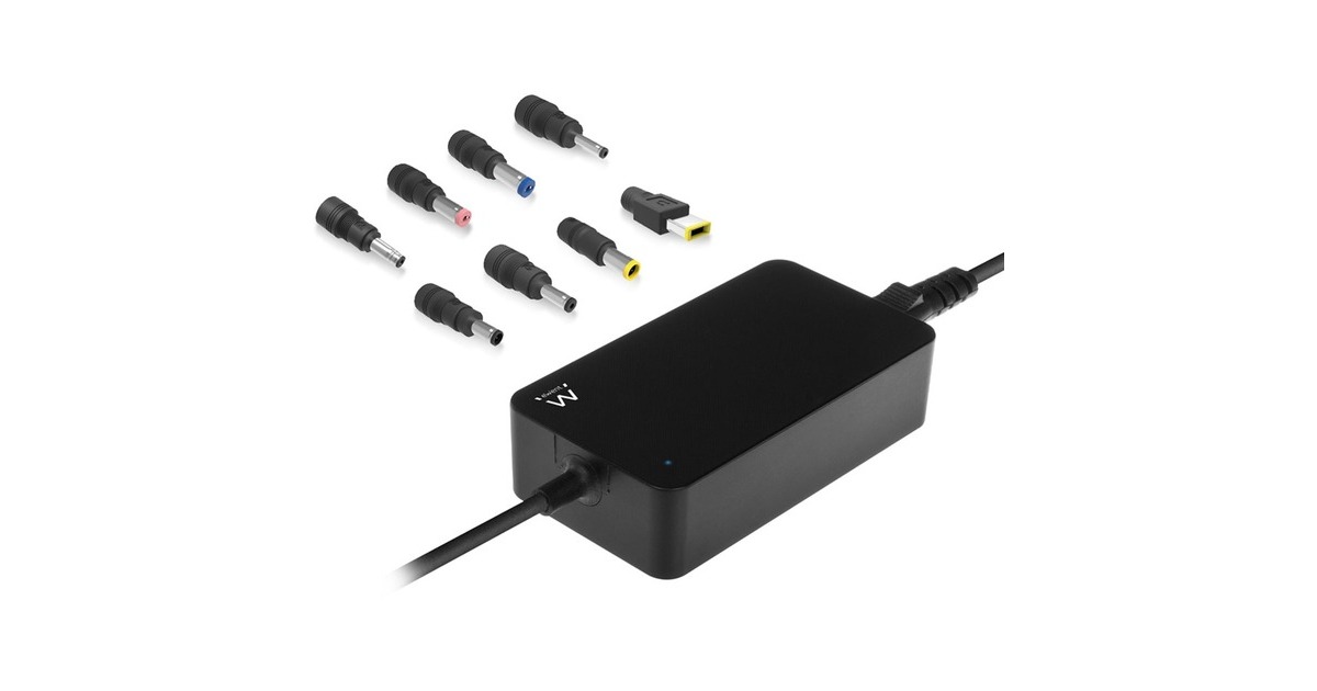 EwentUltra-compacte laptoplader 45W (voor laptops tot 15,6 inch)  (Zwart)