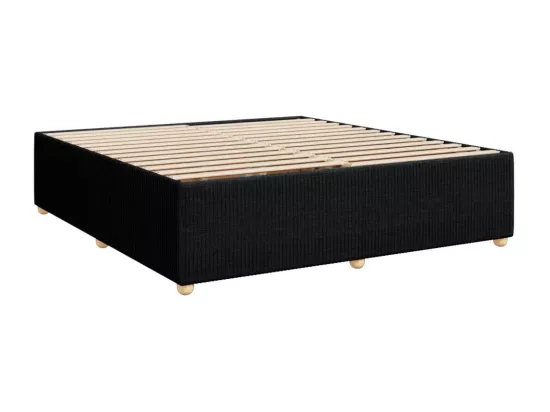 Sommier à lattes de lit avec matelas Noir 180x200 cm Tissu
