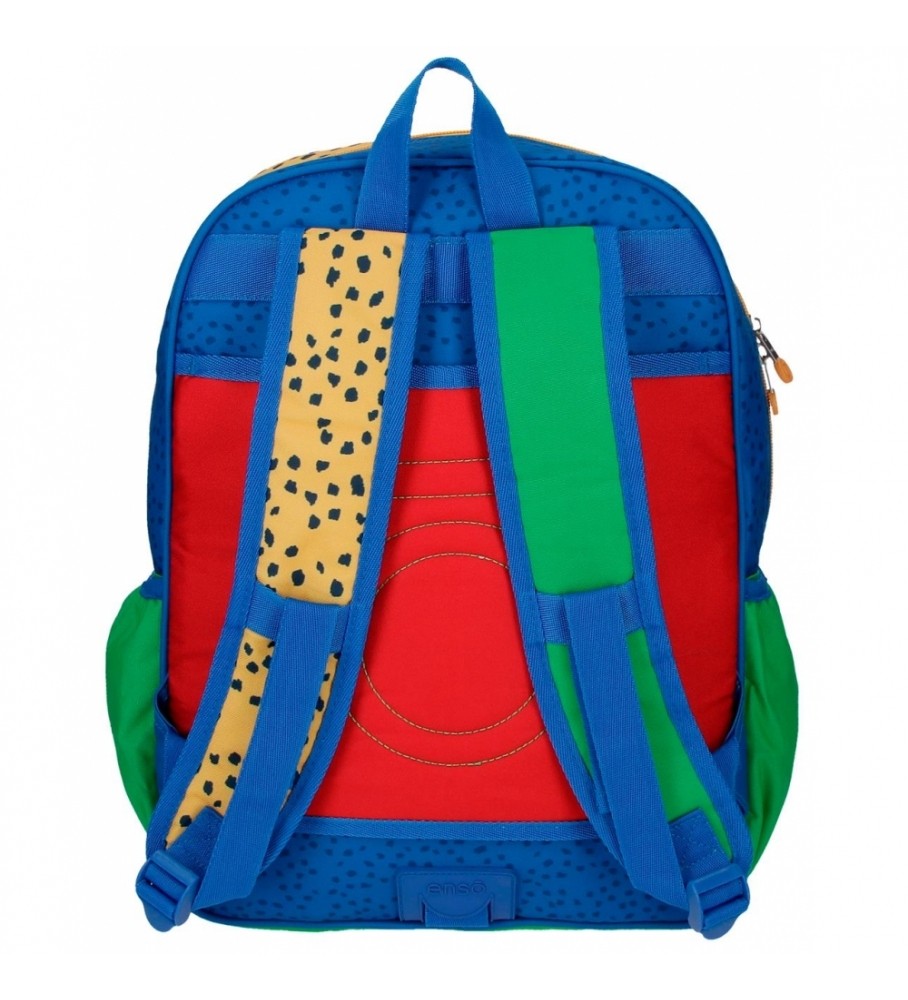 Mochila escolar Enso Jungle Club adaptável multicolorida