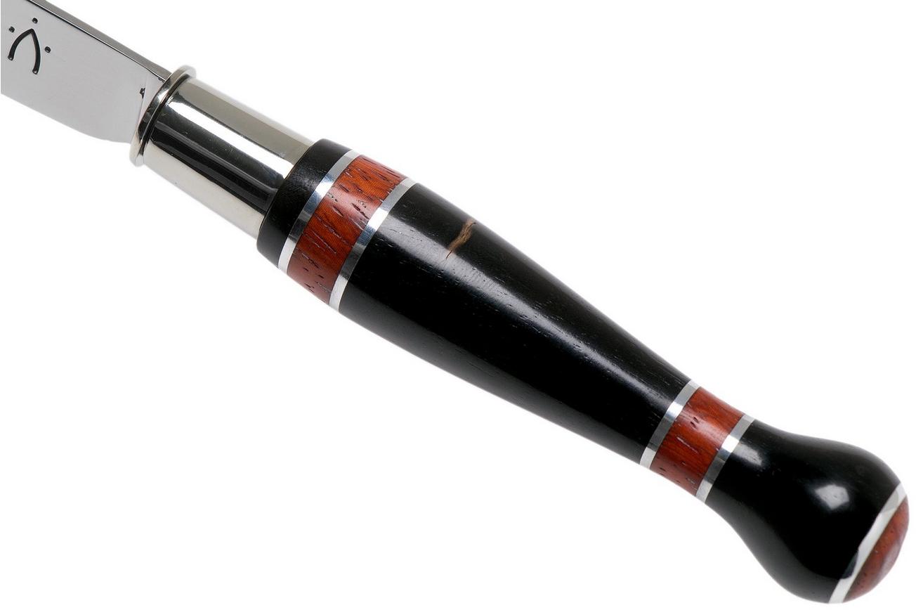 Nontron No. 25 Nickel Silver Turning Ferrule, Marquetry Ebony Padouk, ball shape NN25BOEBPA zakmes