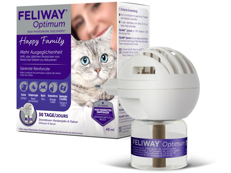 Feliway Wohlbefinden Optimum Starter-Set, 48 ml Pheromon-Mischung für mehr Wohlbefinden