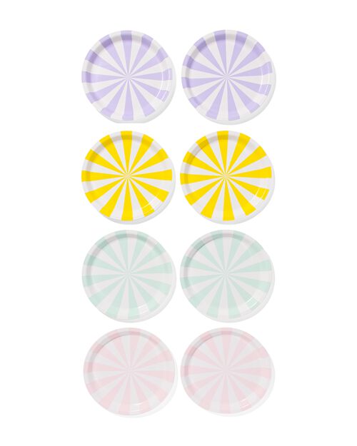 assiette en carton grande multicolore lot de 8