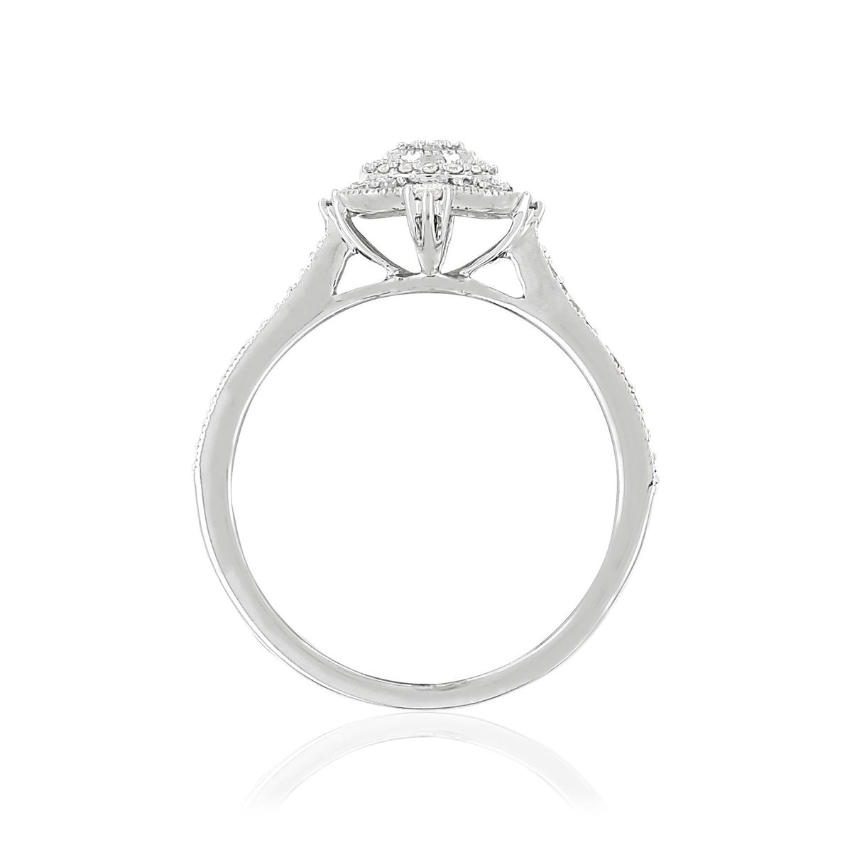 Bague or 375 blanc diamants