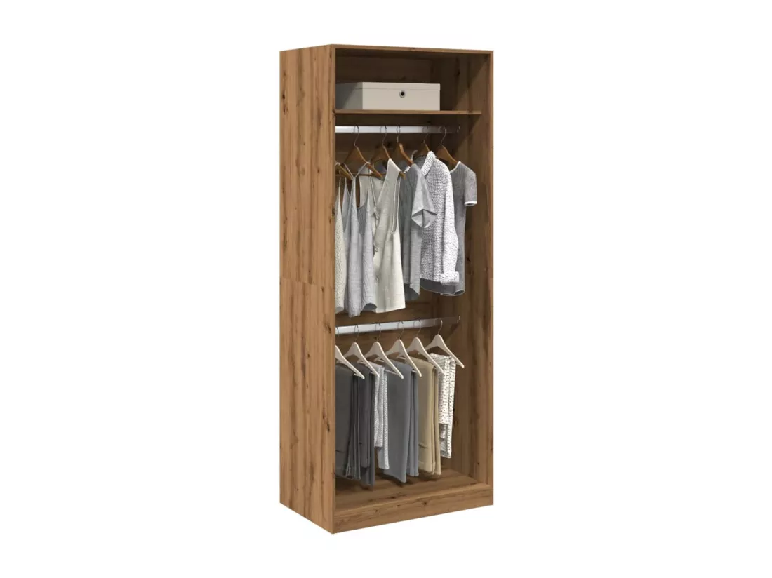 Garde-robe chêne artisanal 80x50x200 cm bois d'ingénierie