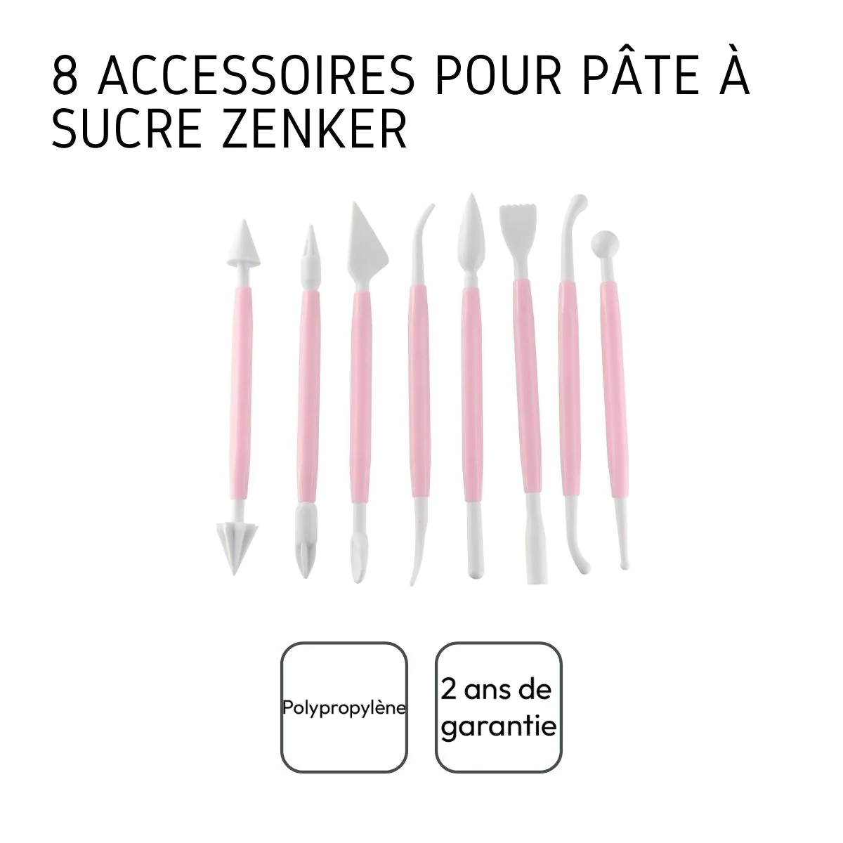 Set de 8 outils pour modeler la pâte à sucre Candy Zenker