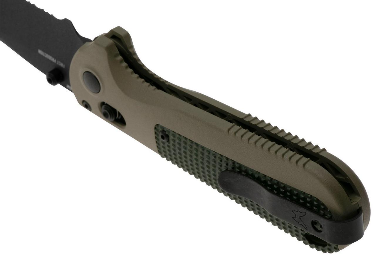 Benchmade Redoubt 431SBK-1, Serrated Black Tanto CPM-D2 , Green Grivory, zakmes