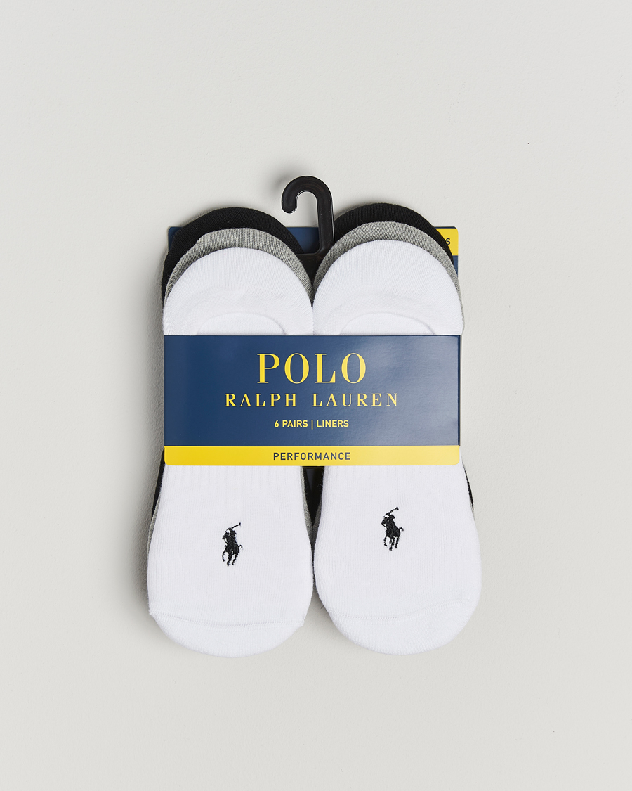Polo Ralph Lauren 6-Pack No Show Big Pony Pony Socks Black/White/Grey