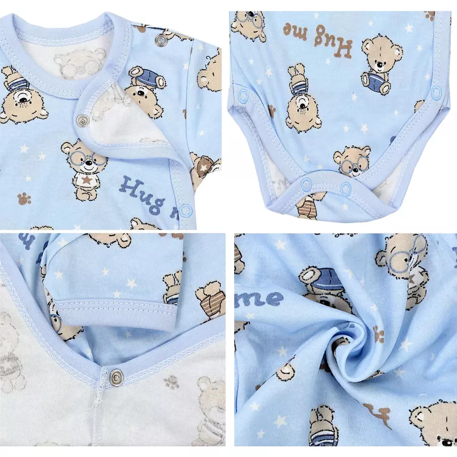 TupTam Baby Jungen Kurzarm Wickelbody 5er Set mintweiß