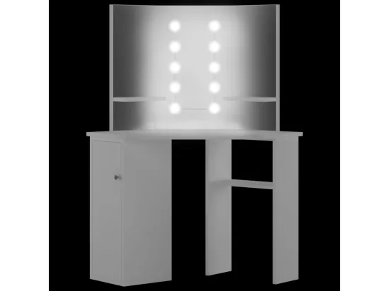 Coiffeuse d'angle avec lumière LED Blanc