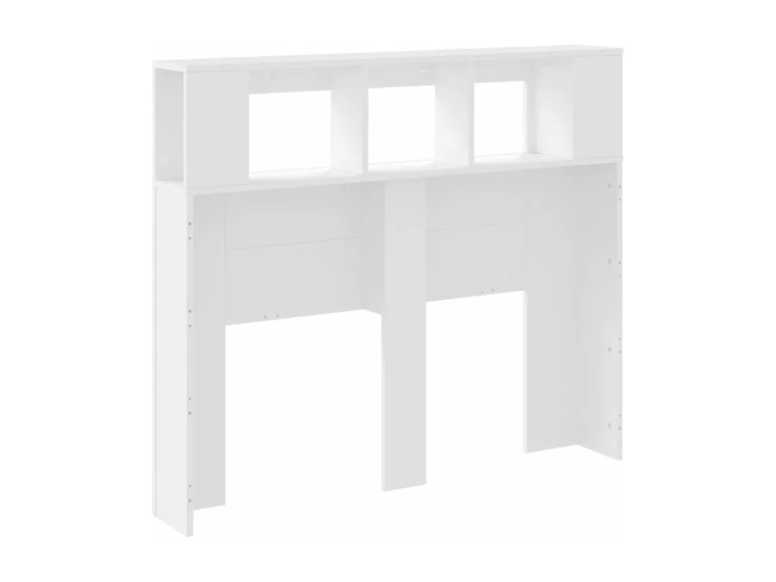 Tête de lit à LED blanc 120x18,5x103,5 cm bois d'ingénierie