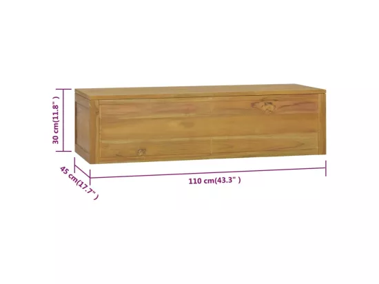 Armoire murale de salle de bain 110x45x30 cm Teck solide