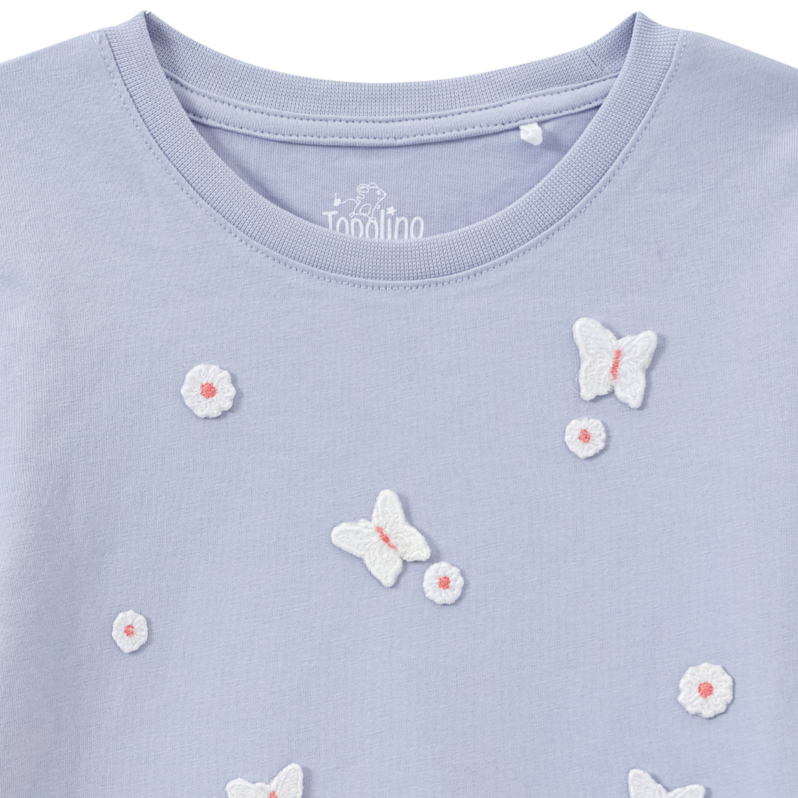 Topolino Mädchen Langarmshirt mit Applikationen hellblau