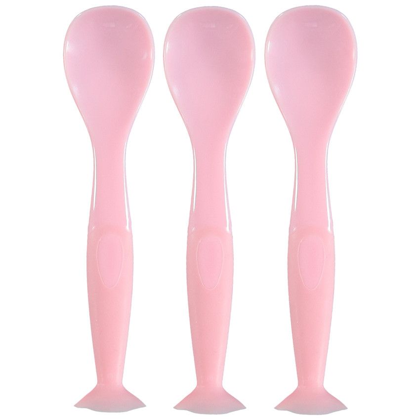 Set de 3 cuillères à ventouse Mix'N'Match - Rose - Ecru