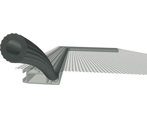 Insectenbescherming Windhager kederkoord antraciet 5 m en kedergereedschap voor het bevestigen van glasvezeldoek