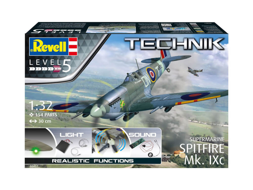 Supermarine Spitfire Mk.IXc - Technik, Revell Modellbausatz mit Elektronik-Komponenten