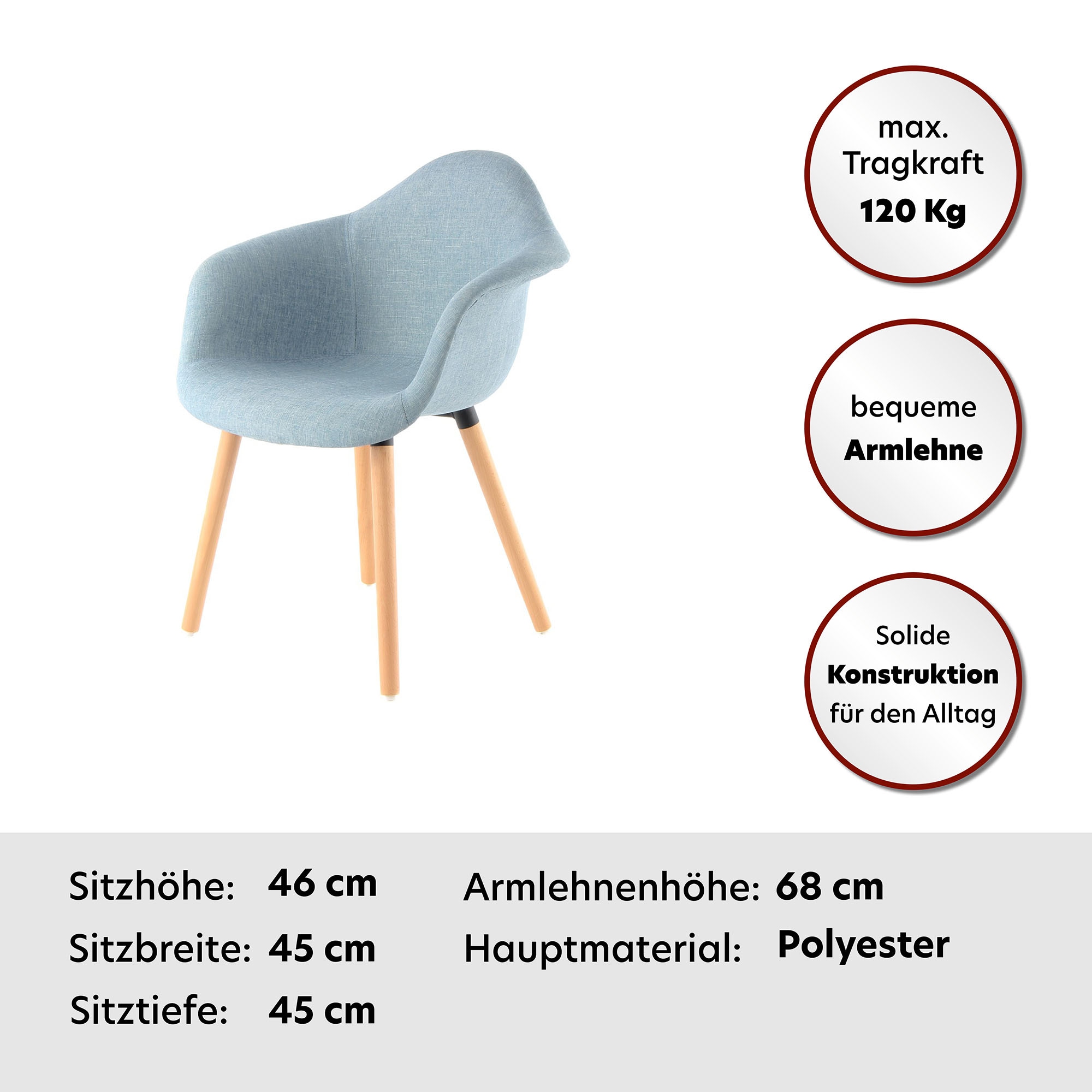 Kayoom Polsterstuhl »Stuhl Winston 325 2er-Set, weiche Sitzfläche aus Schaumstoff« (Set) 2 Stk.attraktiv, Holzbeine, weiche Sitzfläche aus Schaumstoff