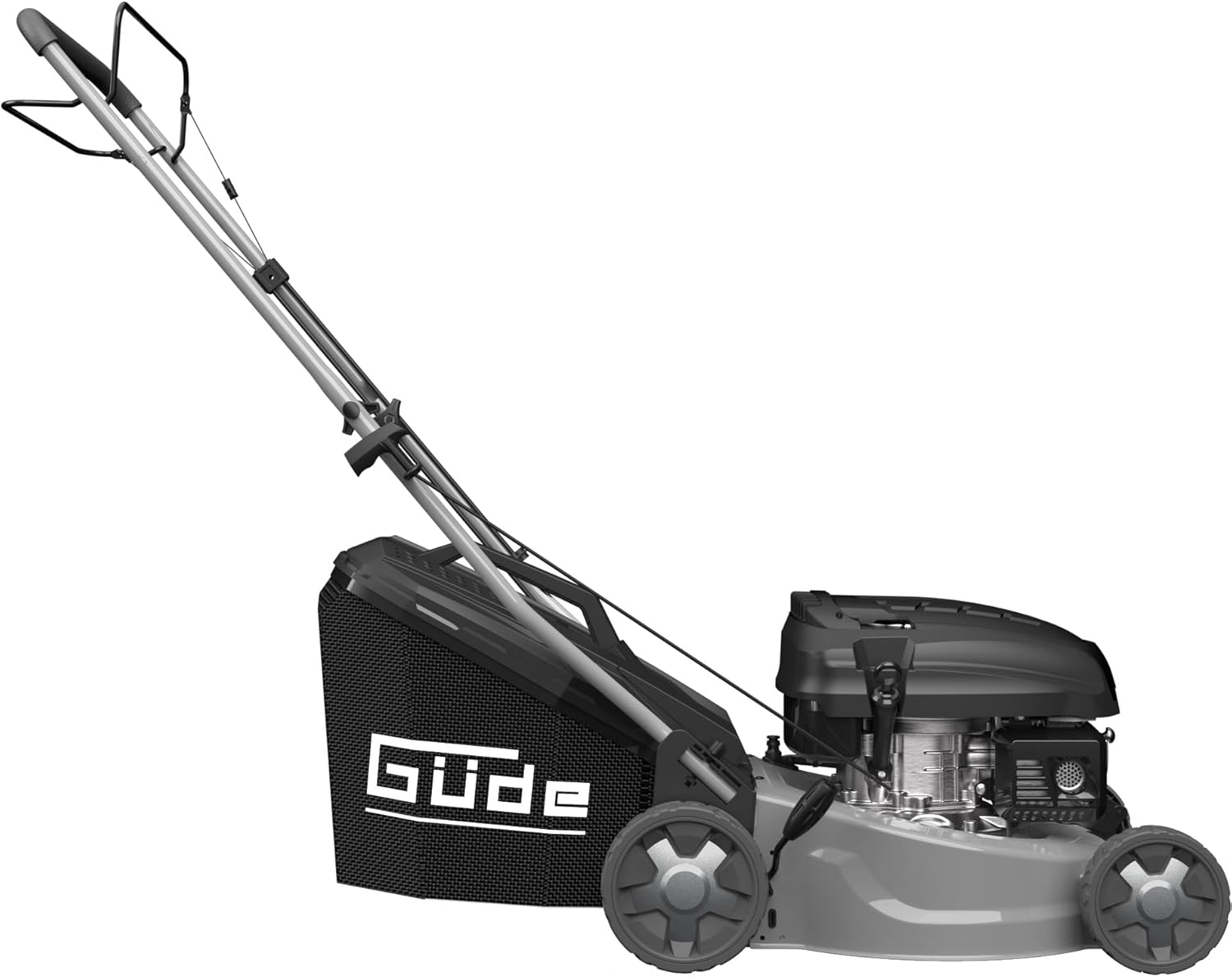 Güde Benzin Rasenmäher mit Radantrieb und Leichtstart 144,3cm³ 42cm Eco Wheeler 415 R 3in1 mit Antrieb | 3PS | 40 Liter Korb | Stahlgehäuse | 6-fache Verstellung | Mulchfunktion | Reinigungsanschluss