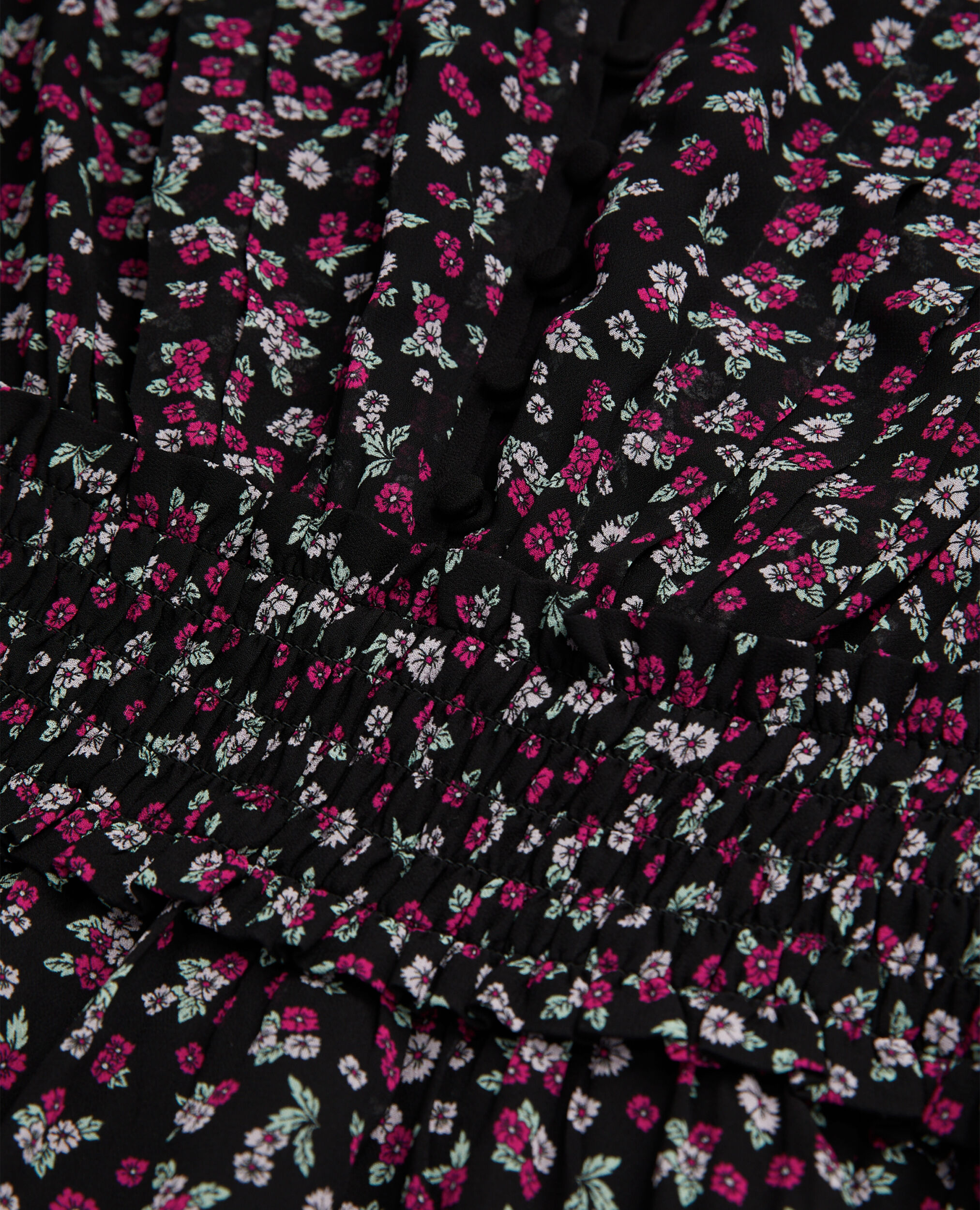 Robe courte imprimée avec smocks