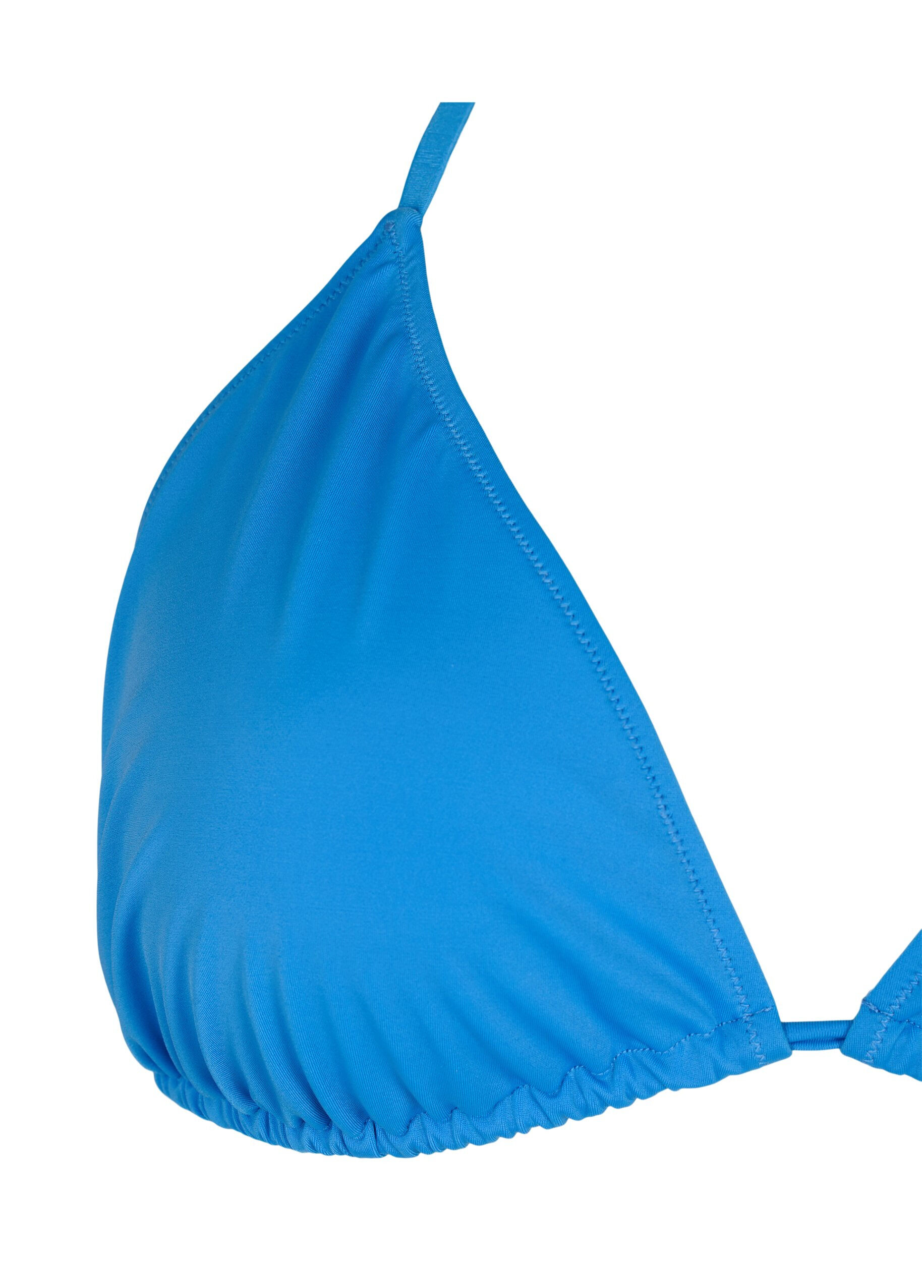 Ensfarvet trekants bikini bh