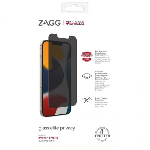 ZAGG InvisibleShield iPhone 13/iPhone 13 Pro/iPhone 14 Skærmbeskytter Glass Elite Privacy