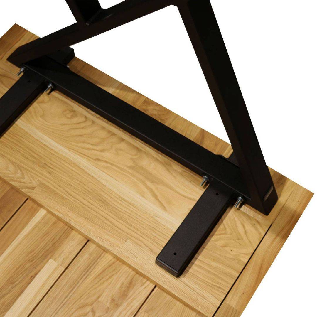 holz4home® Tischplatte ohne Baumkante aus massiver Eiche mit Aufdopplung am Rand | 180cm x 100cm | X-Struktur