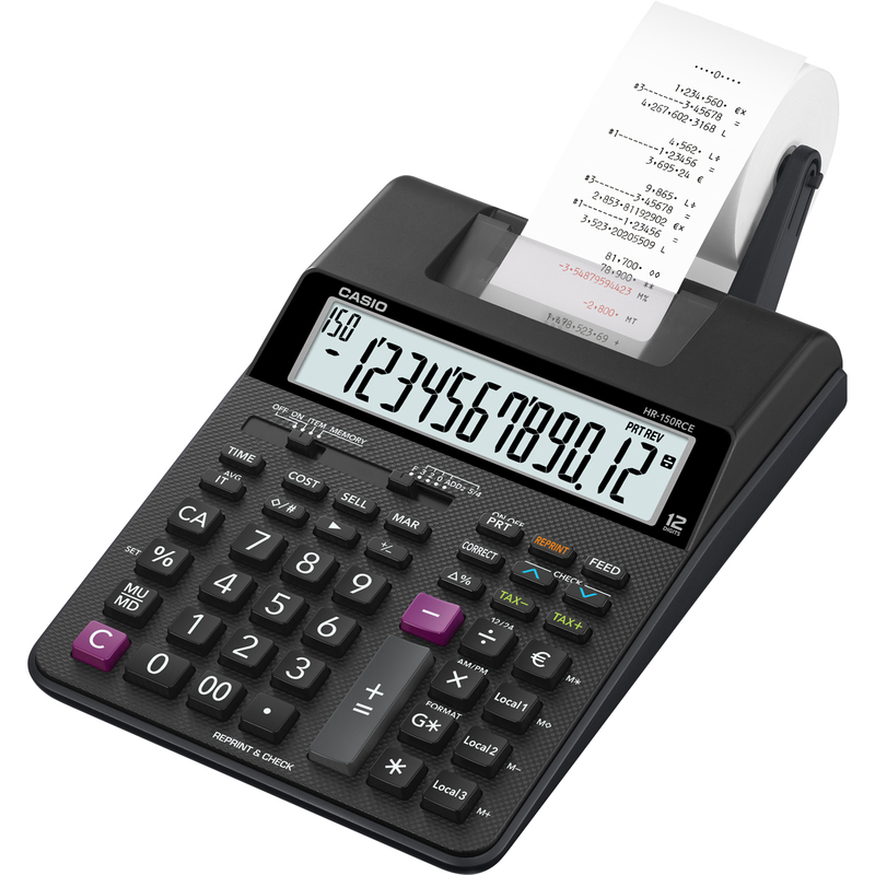 Casio Tischrechner HR-150RCE, schwarz