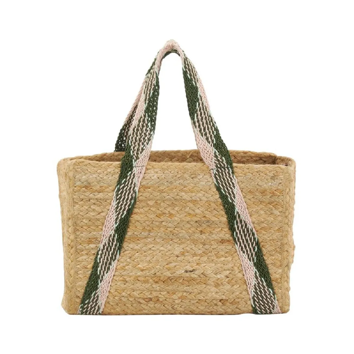 Aubry Gaspard Sac en jute carrée avec poche