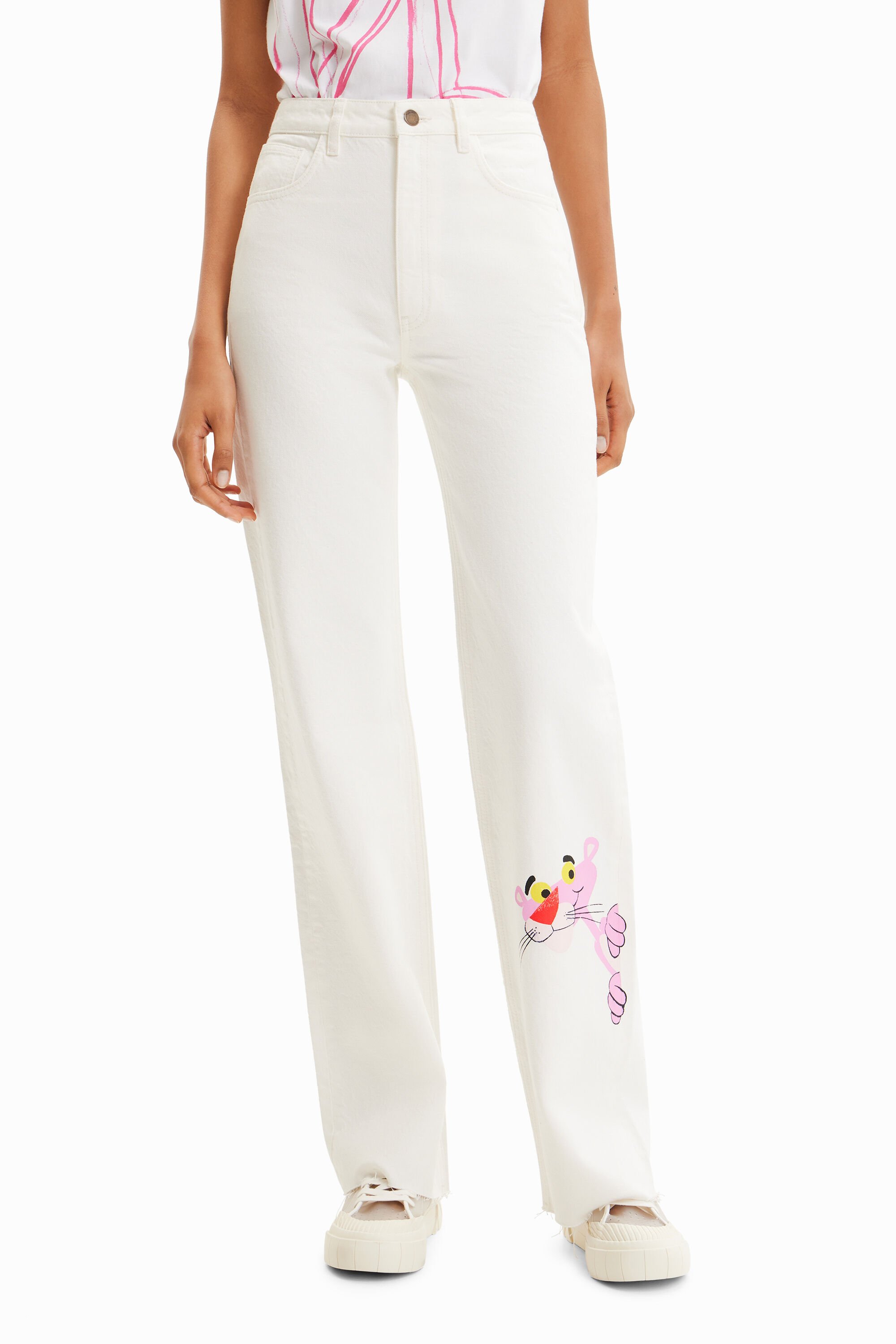 Jean wide leg Panthère rose