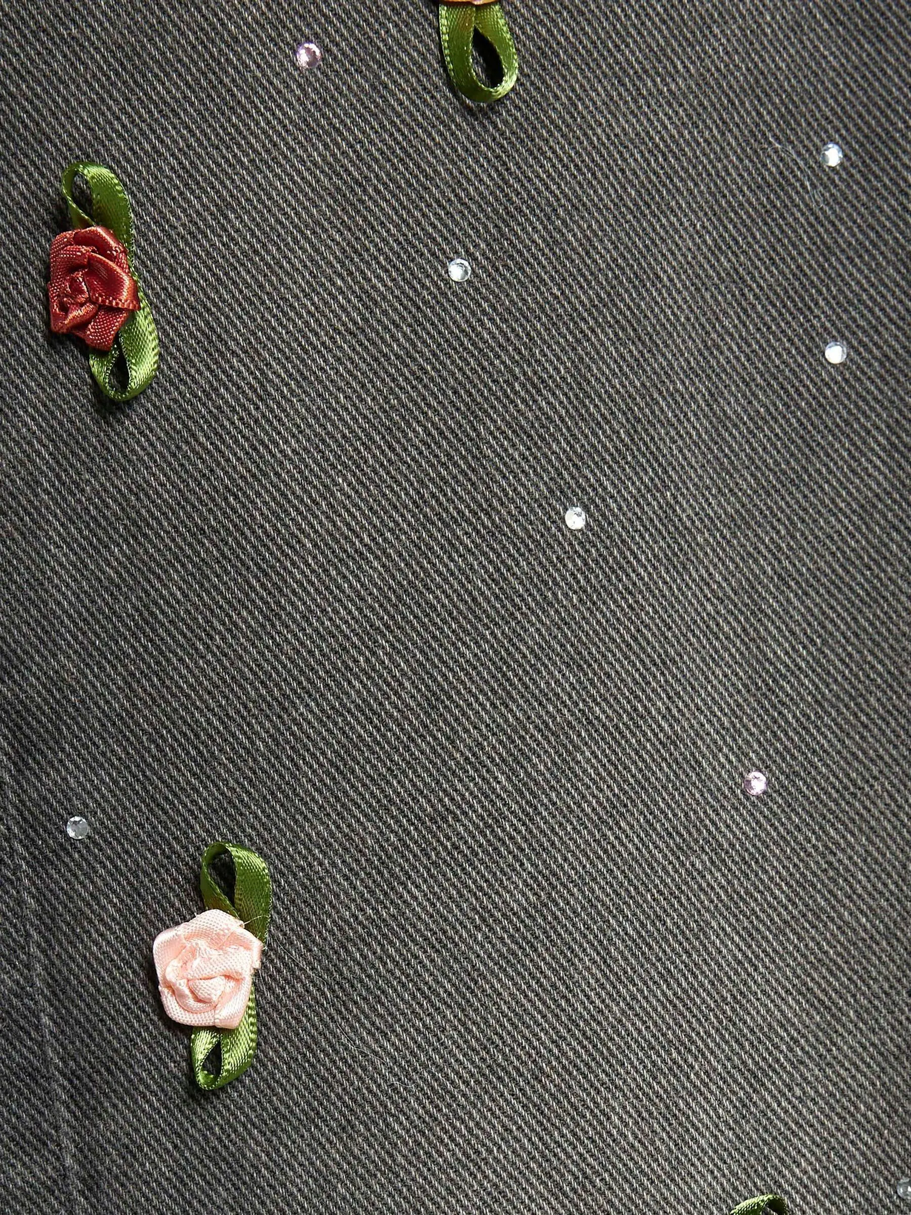 River Island Girls 3D Rose Wide Leg Jeans