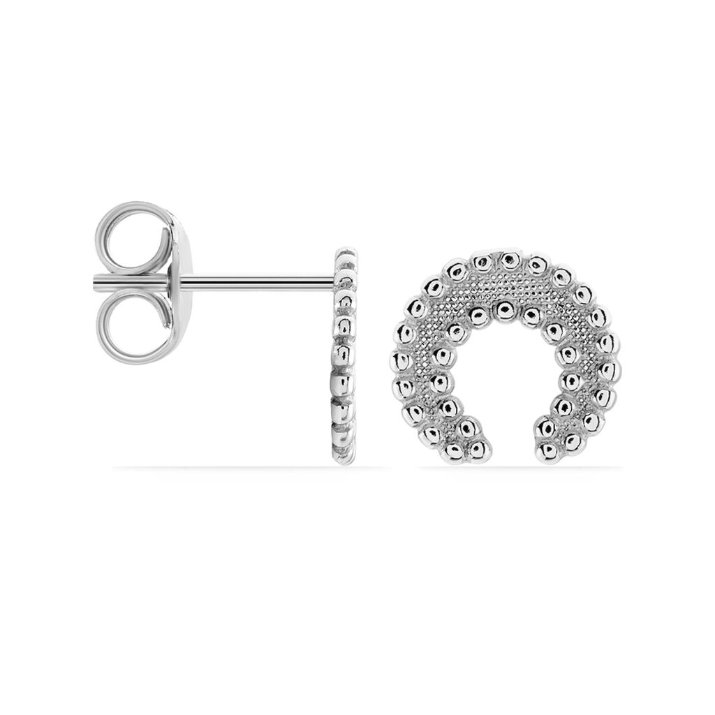 Boucles D'oreilles Puces Vaea Argent Blanc
