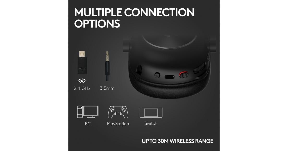Logitech GPRO X 2 LIGHTSPEED Wireless over-ear gaming headset  (Zwart, Pc, PlayStation 5, PlayStation 4, Nintendo Switch)