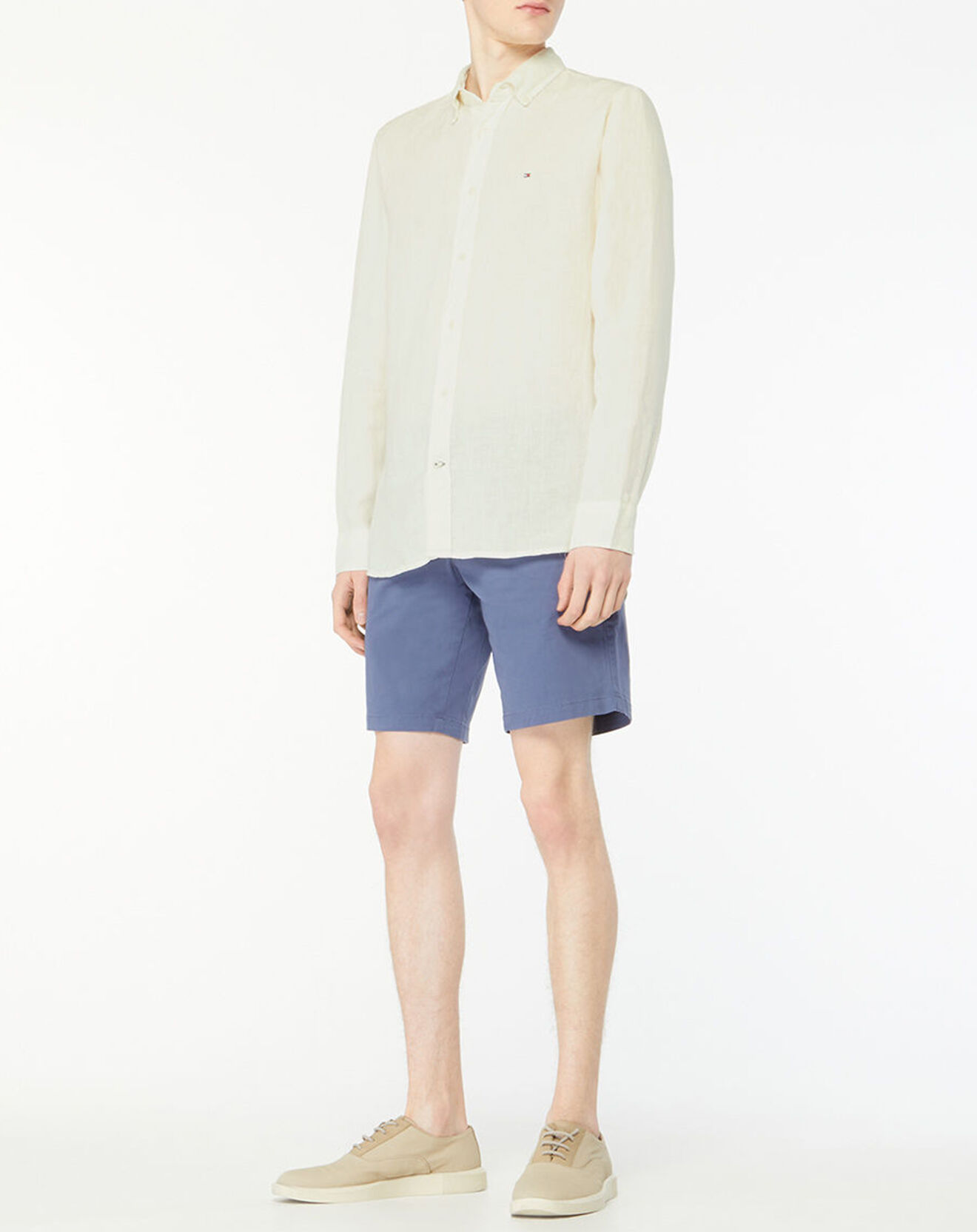 Tommy Hilfiger Chemise droite 100% Lin Pigment Dyed ivoire