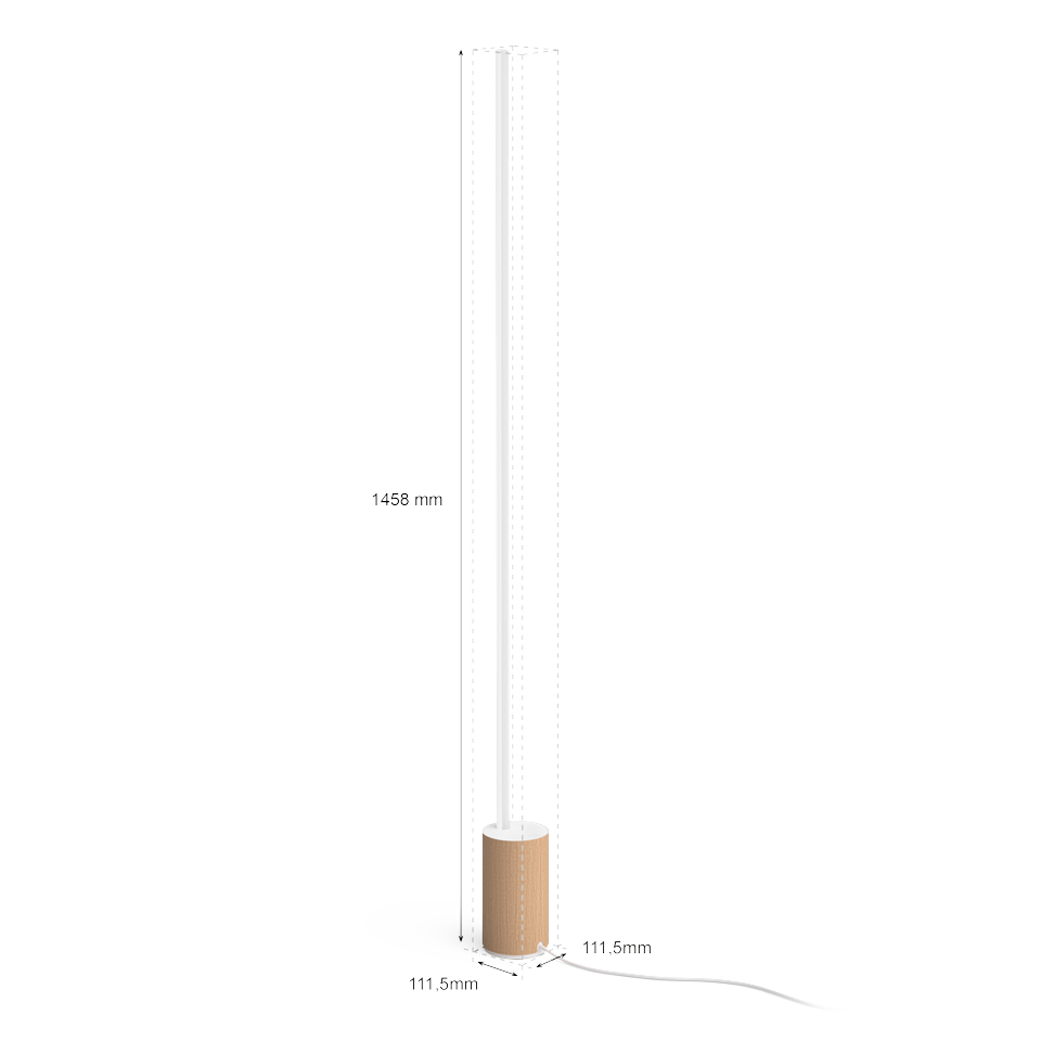 Philips Hue - Signe Gulvlampe - Gradient - Hvid & Farve Ambiance - Eg