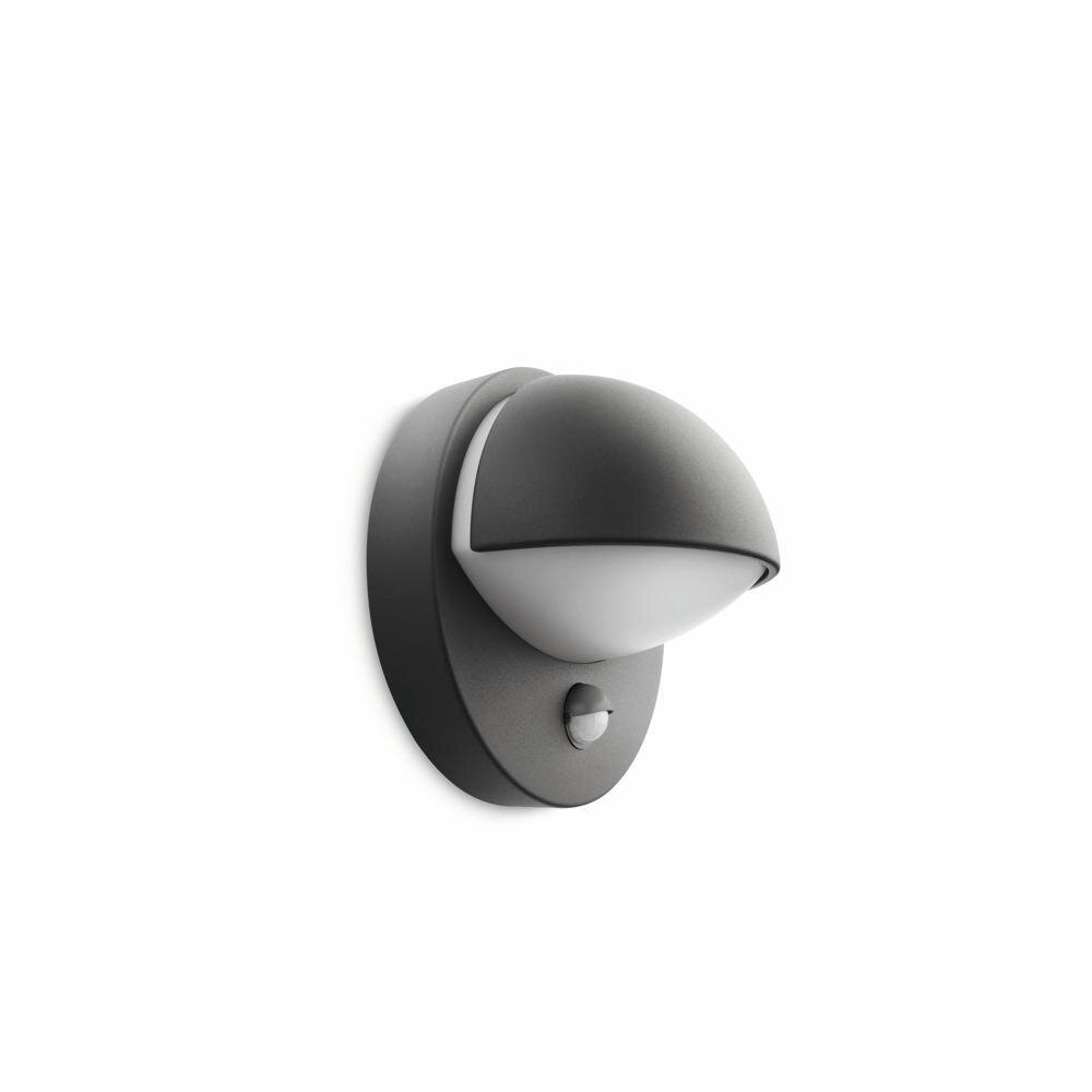 Wandlamp June in antraciet E27 IP44 met bewegingsmelder