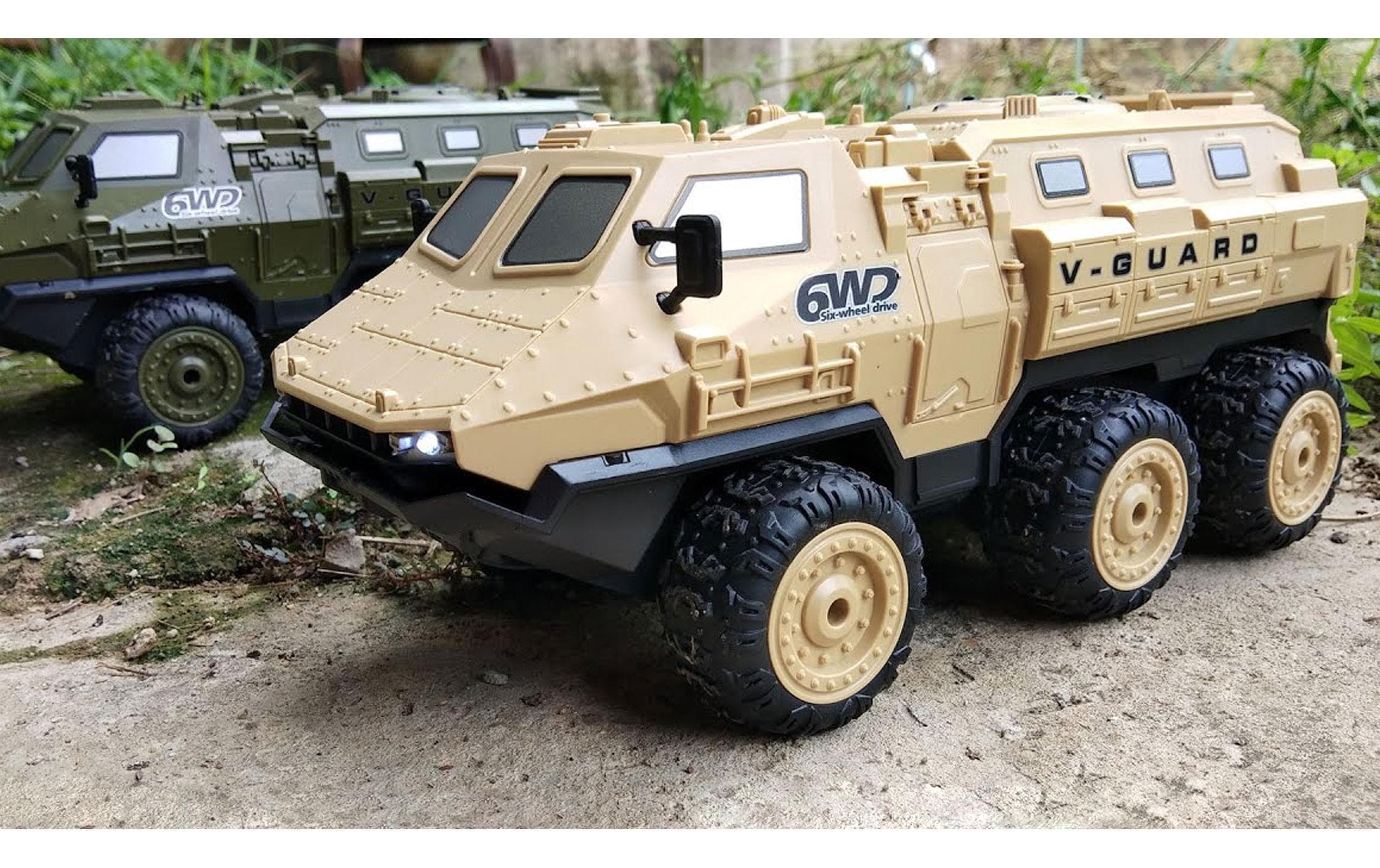 Panzerfahrzeug V-Guard 6WD, Sand RTR, 1:16Gepanzertes 6x6 RC Fahrzeug