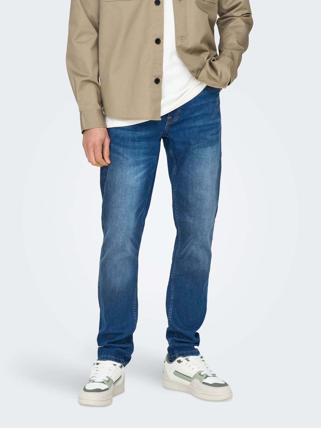 ONSLOOM Mid Rise Slim Fit Jeans Blue Denim