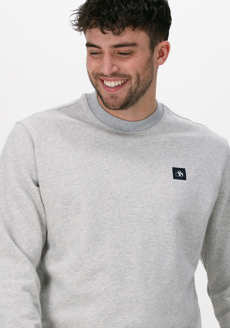 SCOTCH & SODA lichtgrijze scotch & soda trui felpa crewneck sweatshirt