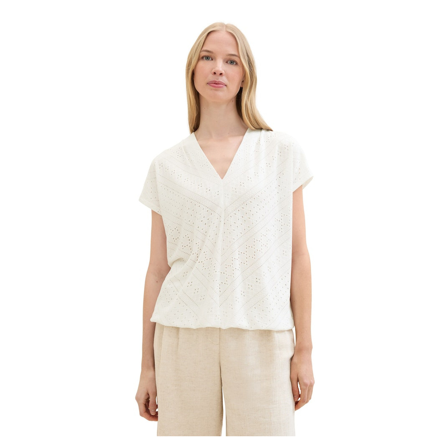 Tom Tailor T-shirt ajour v-neck