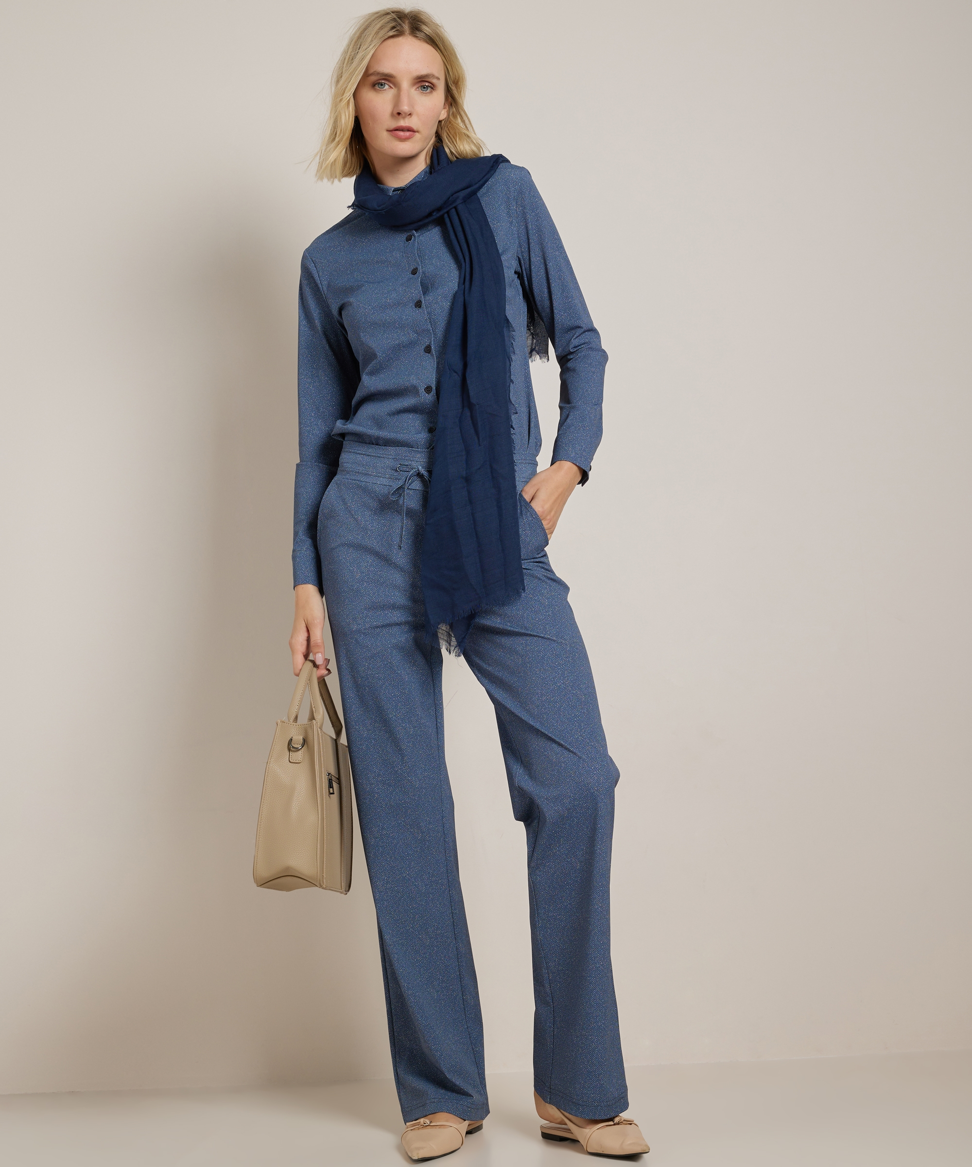 wide fit broek met print