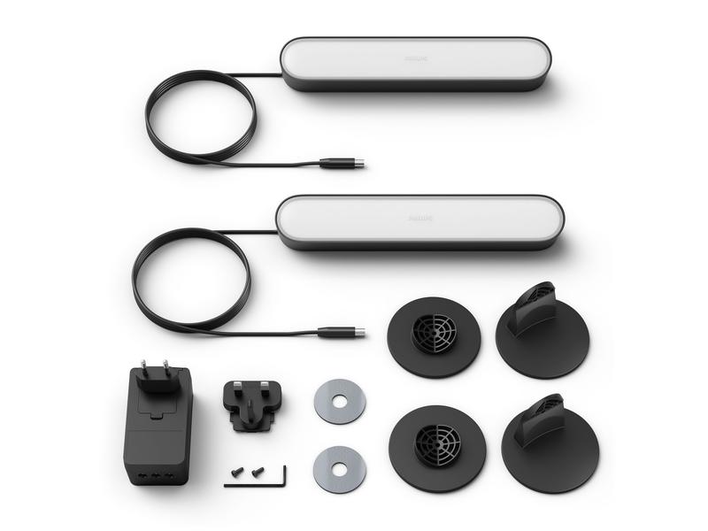 Philips Hue White & Color Ambiance Play 2er-Pack Lightbar B Hue Light Bar, Schwarz (2 Stück)
