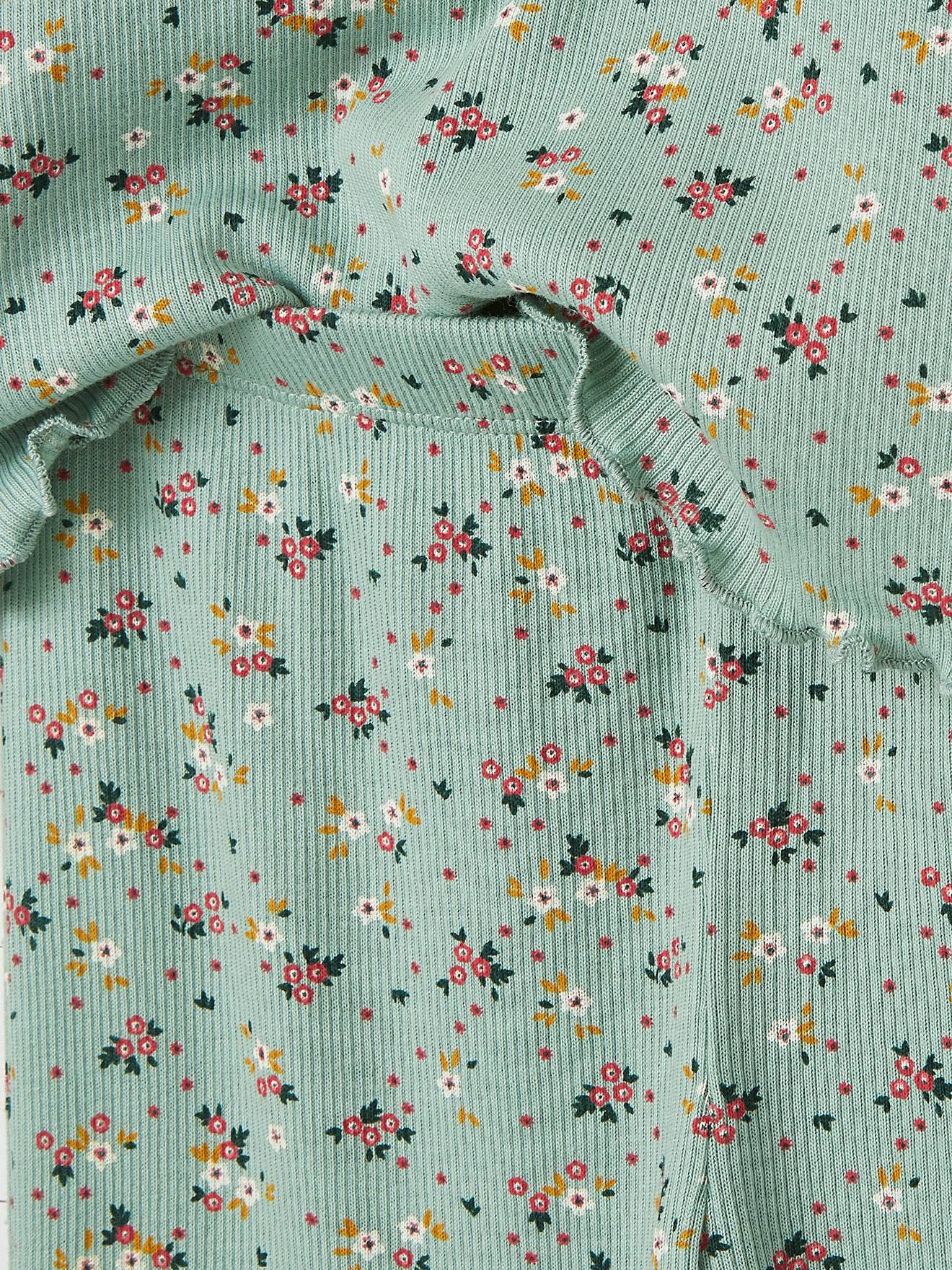 Pijama floral canelado rosa para meninas